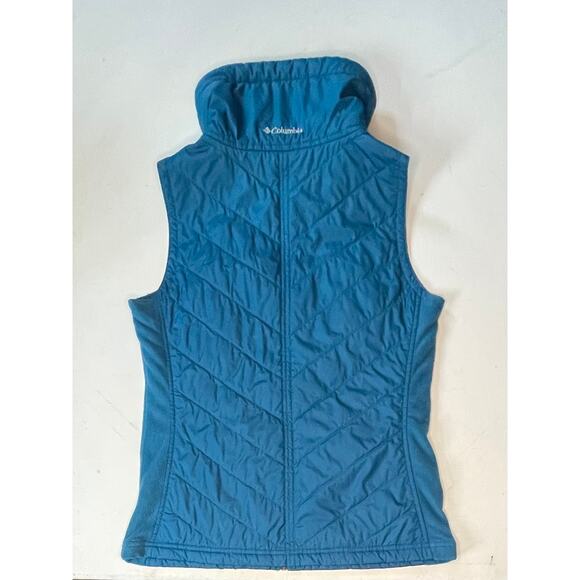 Columbia Women’s Sz Small Teal Blue Quilted Fleece Vest Outdoor Gorpcore Hiking - Picture 7 of 9